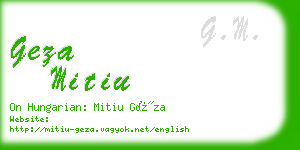 geza mitiu business card